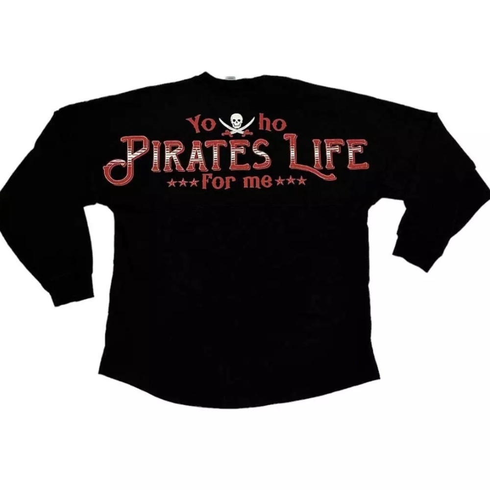 Spirit Jersey Skull Sword ”Yo Ho Pirates Life For Me” Long Sleeve Unisex Shirt M - Picture 4 of 15